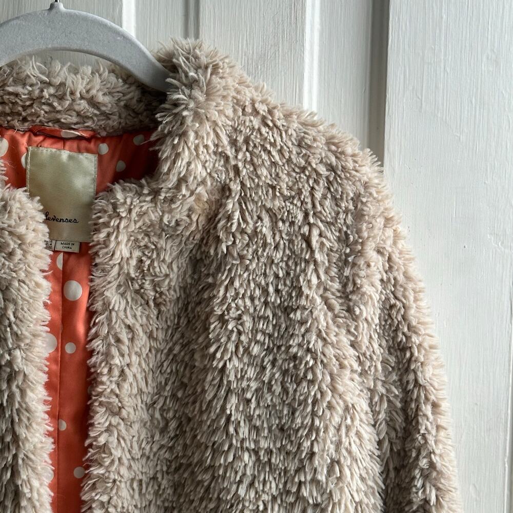 Elvenses Anthropologie Faux Fur Jacket – Size S – Cozy Neutral Layer - Picture 5 of 8